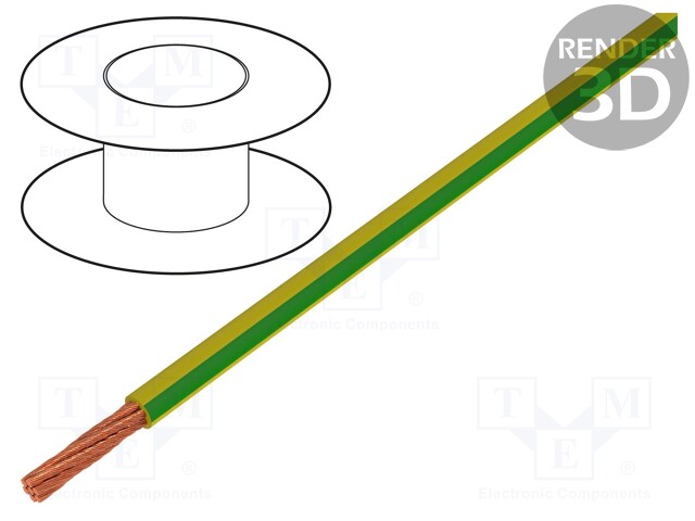 Wire; LifY; stranded; Cu; 1x35mm2; PVC; yellow-green; 450/750V