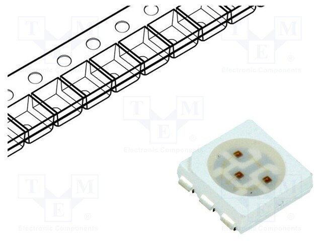 LED; SMD; 5060,PLCC6; red; 2180÷3000mcd; 5x5x1.5mm; 120°; 1.8÷2.6V