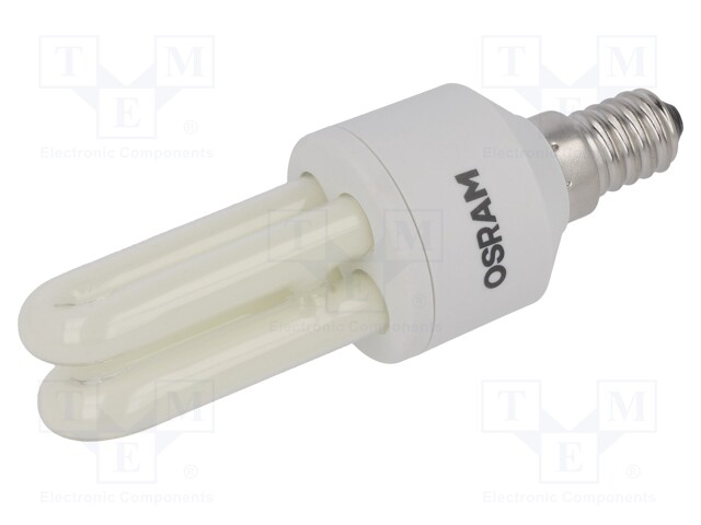 Fluorescent lamp: compact; 5W; L: 114mm; 2500K; Cap: E14; Ø: 36mm