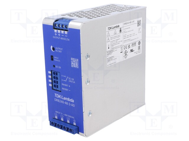 Power supply: switched-mode; 240W; 48VDC; 5A; 3x350÷575VAC; 780g