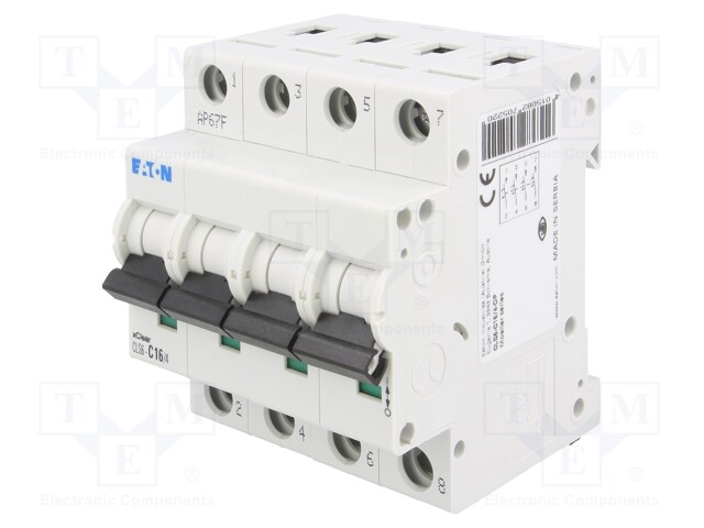 Circuit breaker; 400VAC; Inom: 16A; Poles: 4; DIN; Charact: C; 6kA