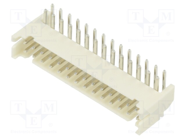 Socket; wire-board; male; 2mm; PIN: 28; THT; 100V; 2A; angled