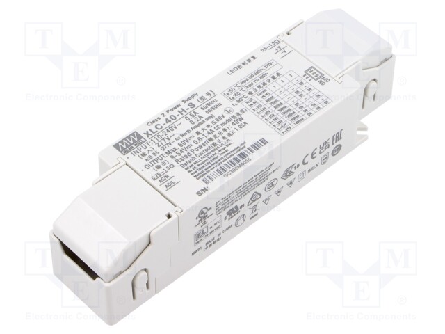 Power supply: switching; LED; 40W; XLC-40; -25÷90°C; OUT: 1