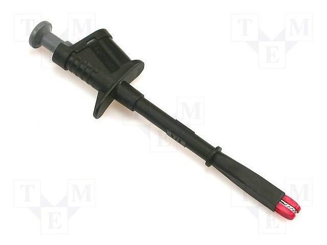 Clip-on probe; crocodile; 20A; black; Grip capac: max.18mm; 1000V