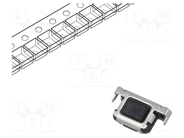 Microswitch TACT; SPST; Pos: 2; 0.015A/15VDC; SMT; none; 1.6N; black