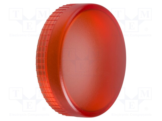 Indicator Lens, Red, Round, 22 mm, Lens Cap, Schneider Harmony XB Series Pilot Lights