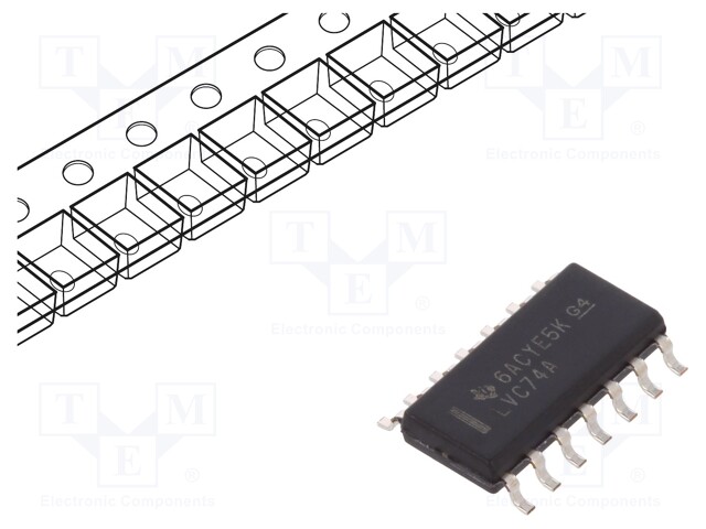 IC: digital; D flip-flop; Channels: 2; 1.65÷3.6VDC; SMD; SO14