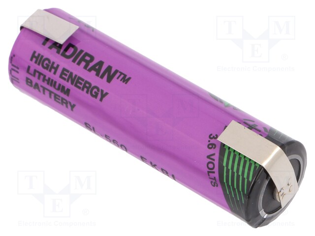 Battery: lithium (LTC); 3.6V; AA; soldering lugs; Ø14.7x50.5mm