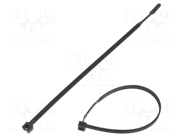 Cable tie; L: 210mm; W: 4.7mm; polyamide; 220N; black; Ømax: 50mm