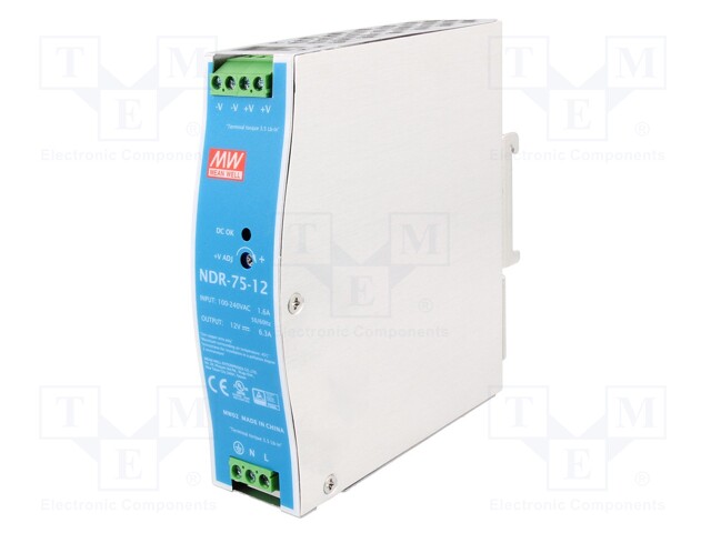 Power supply: switched-mode; 75.6W; 12VDC; 12÷14VDC; 6.3A; 510g