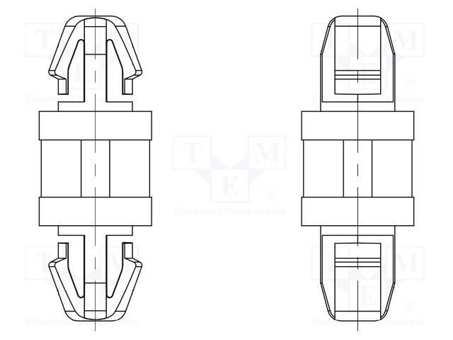 PCB distance; polyamide 66; L: 6mm; latch/latch; Colour: natural