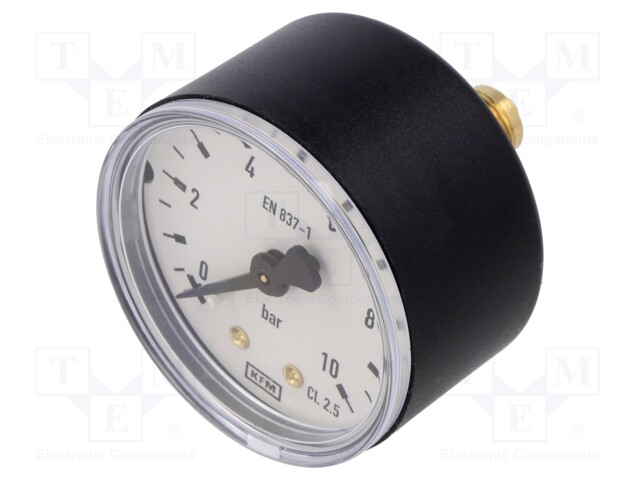 Manometer; Class: 2,5; 50mm; Thread: G 1/4 B; 0÷10bar; -20÷60°C