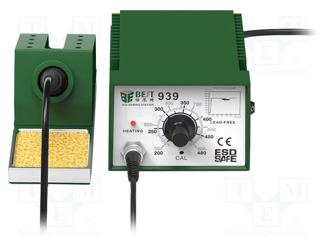 Soldering station; analogue,with knob; 90W; 200÷480°C; Plug: EU