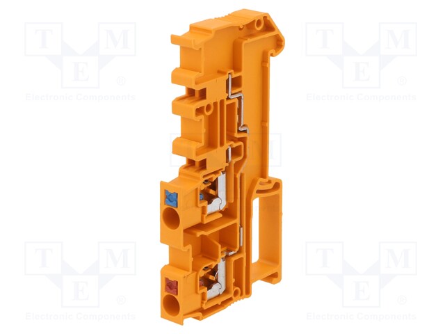 Splice terminal: rail; 0.2÷4mm2; ways: 2; terminals: 2; orange; TS35