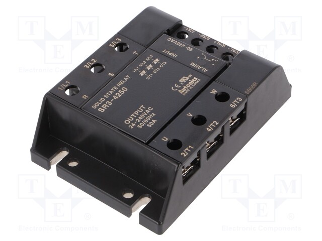 Relay: solid state; Ucntrl: 90÷240VAC; 50A; 24÷240VAC; 3-phase; DIN