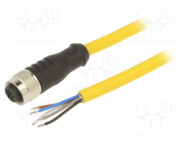 Connection lead; M12; PIN: 5; straight; plug; 250VAC; 4A; PVC; IP68