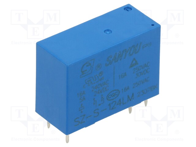 Relay: electromagnetic; SPST-NO; Ucoil: 24VDC; Icontacts max: 16A