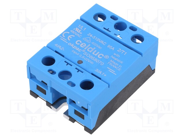 Relay: solid state; Ucntrl: 3.5÷32VDC; 95A; 24÷510VAC; -40÷100°C