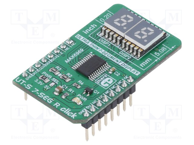 Click board; LED display; PWM,SPI; DSM7UA20101; 3.3/5VDC