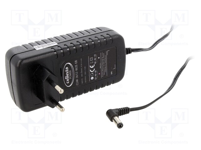 Power supply: switched-mode; volatage source; 12VDC; 3A; 36W; 87%