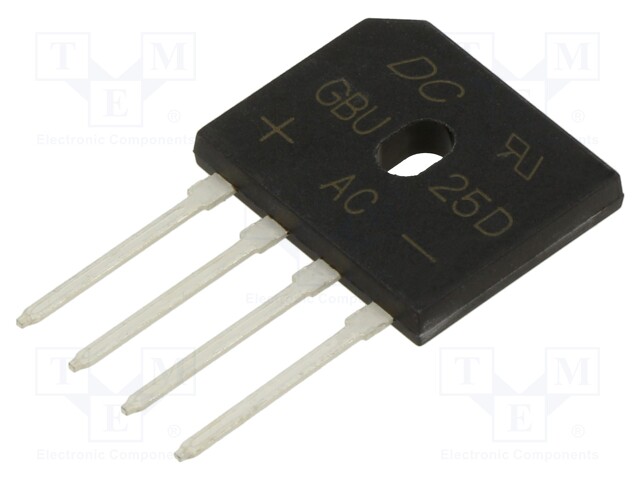 Bridge rectifier: single-phase; Urmax: 200V; If: 25A; Ifsm: 350A