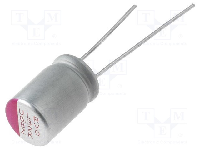 Capacitor: polymer; 820uF; 6.3VDC; ESR: 8mΩ; THT; ±20%; -55÷105°C