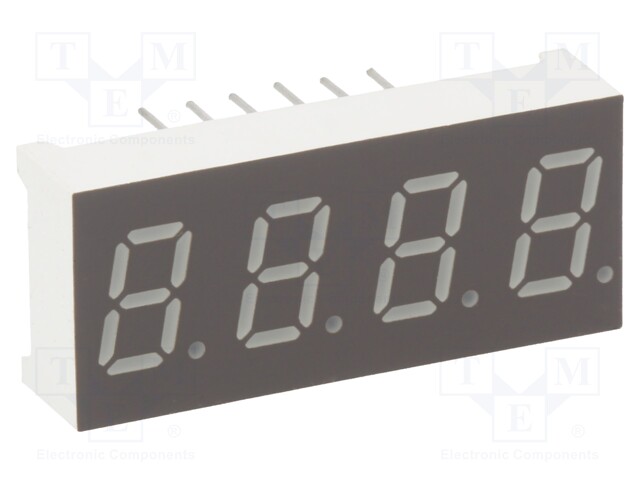 Display: LED; 7-segment; 7.62mm; 0.3"; No.char: 4; red; 24÷48mcd