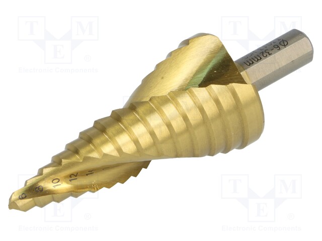 Drill bit; for thin tinware; Ø: 6÷32mm; HSS; Steps: 14