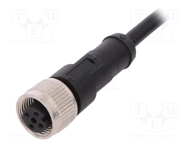 Connection lead; M12; PIN: 4; straight; 5m; plug; 250VAC; 4A; 250VDC