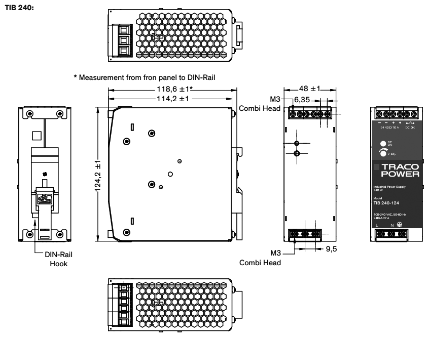 Power supply: switched-mode; 240W; 48VDC; 47÷56VDC; 5A; 85÷264VAC