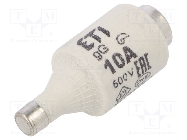 Fuse: fuse; gG; 10A; 500VAC; 250VDC; ceramic; DII; D