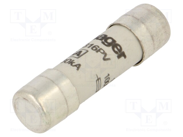 Fuse: fuse; gPV,time-lag; 16A; 1kVDC; cylindrical,industrial