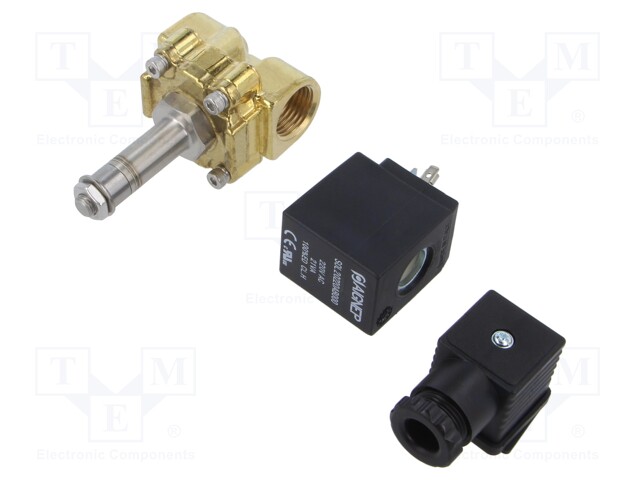 Electromagnetic valve; G 1/2"; brass; NBR; Valve: 2/2 NC; 230VAC