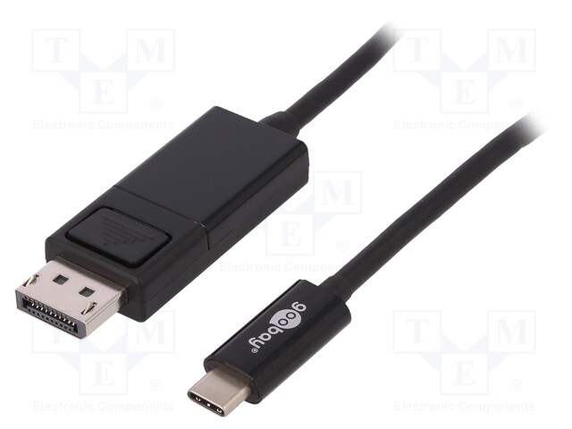 Adapter; High Speed; DisplayPort plug,USB C plug; 1.2m