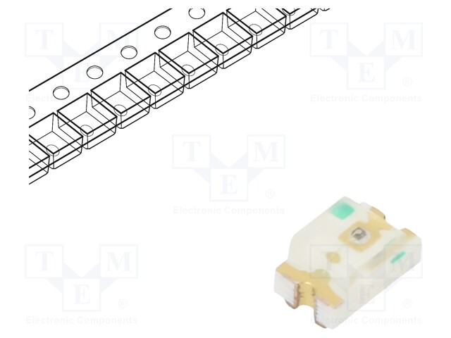 LED; SMD; 2012; yellow green; 22÷31mcd; 2x1.25x1.2mm; 140°; 2÷2.4V