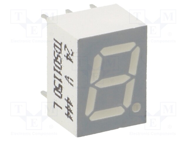 Display: LED; 7-segment; 7mm; 0.28"; No.char: 1; orange-red; anode