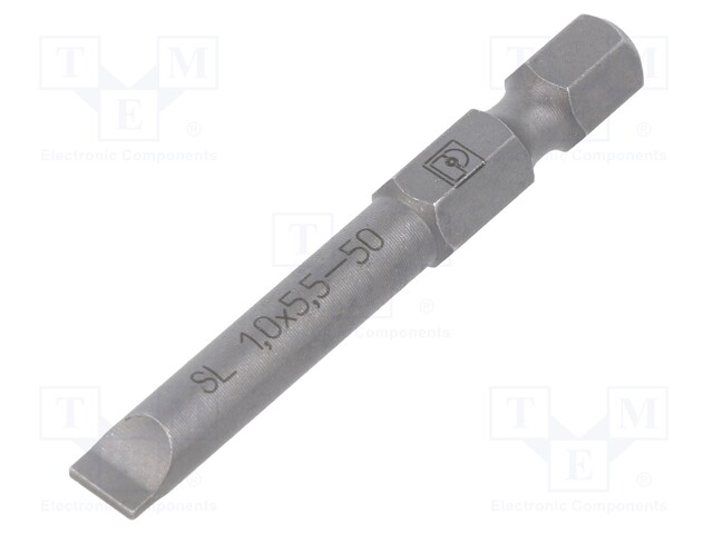 Screwdriver bit; slot; 5,5x1,0mm; Overall len: 50mm