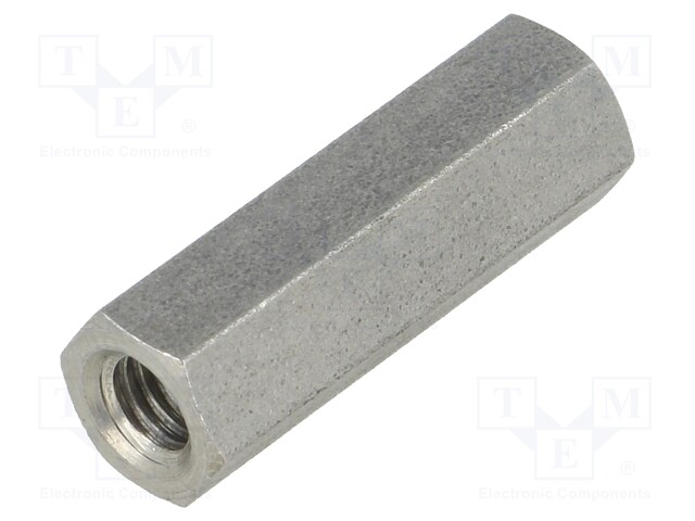 Screwed spacer sleeve; Int.thread: M5; 25mm; hexagonal