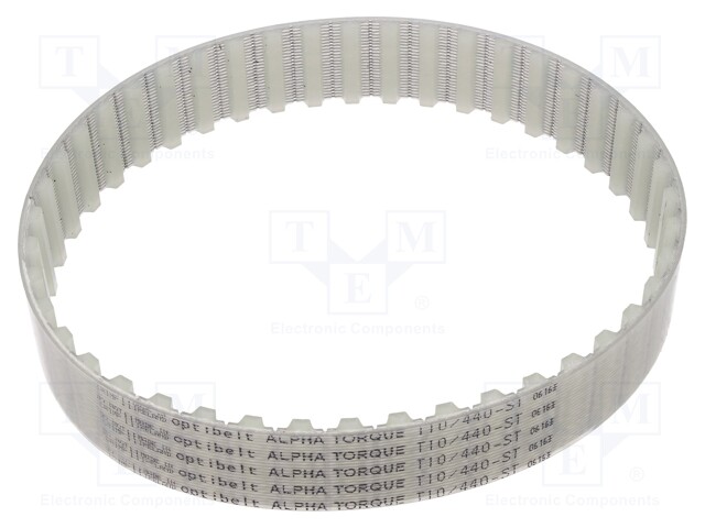 Timing belt; T10; W: 25mm; H: 4.5mm; Lw: 440mm; Tooth height: 2.5mm