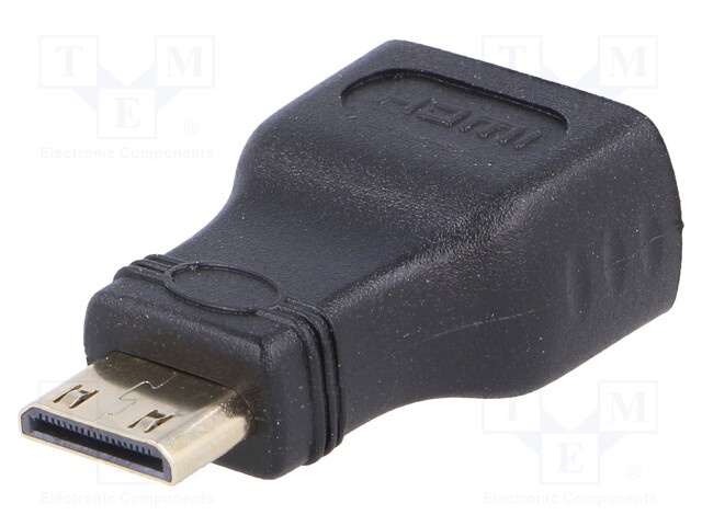 Adapter; HDMI 1.4; HDMI socket,HDMI mini plug; Colour: black