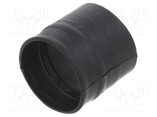 Heat shrink boot; glueless,straight; L: 38mm; black; elastomer