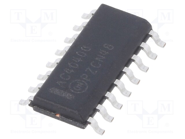 Binary Ripple Counter, AC Family, 140 MHz, 2 V to 6 V, SOIC-16