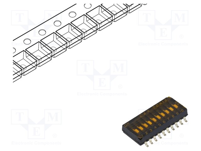 Switch: DIP-SWITCH; Poles number: 10; OFF-ON; 0.025A/24VDC; Pos: 2