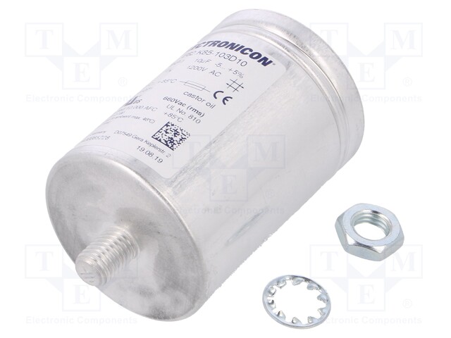 Capacitor: polypropylene; 10uF; 1.2kV; ±10%; Ø60x85mm