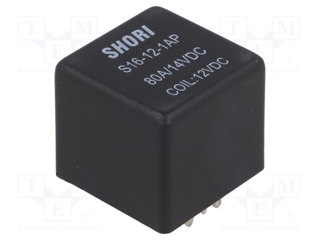 Relay: electromagnetic; SPST-NO; Ucoil: 12VDC; 80A; automotive