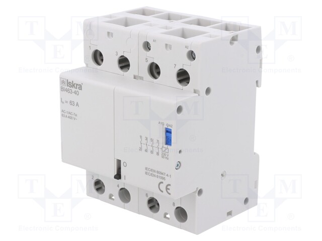 Relay: installation; bistable; NO x4; Ucoil: 230VAC; 70x90x65mm