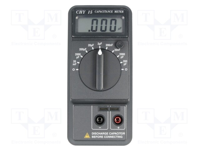 Capacitance meter; LCD 3,5 digit; C accuracy: ±(0,5% + 1 digit)