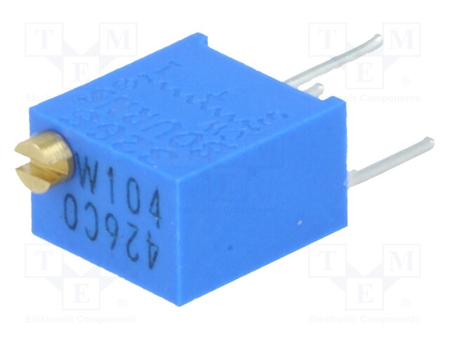 Potentiometer: mounting; multiturn; 100kΩ; 250mW; ±10%; linear