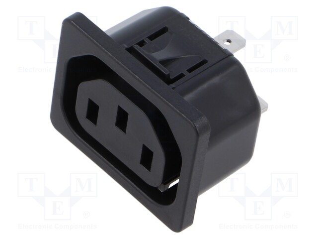 Connector: AC supply; socket; female; 10A; 250VAC; IEC 60320; IP30