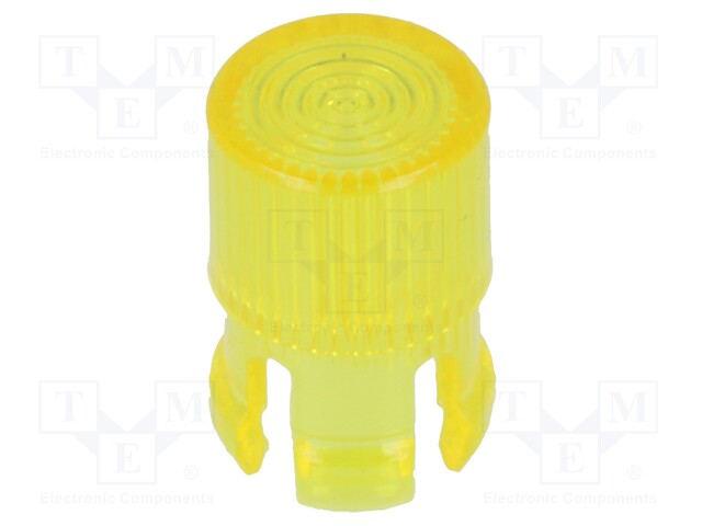 LED lens; round; yellow; 5mm